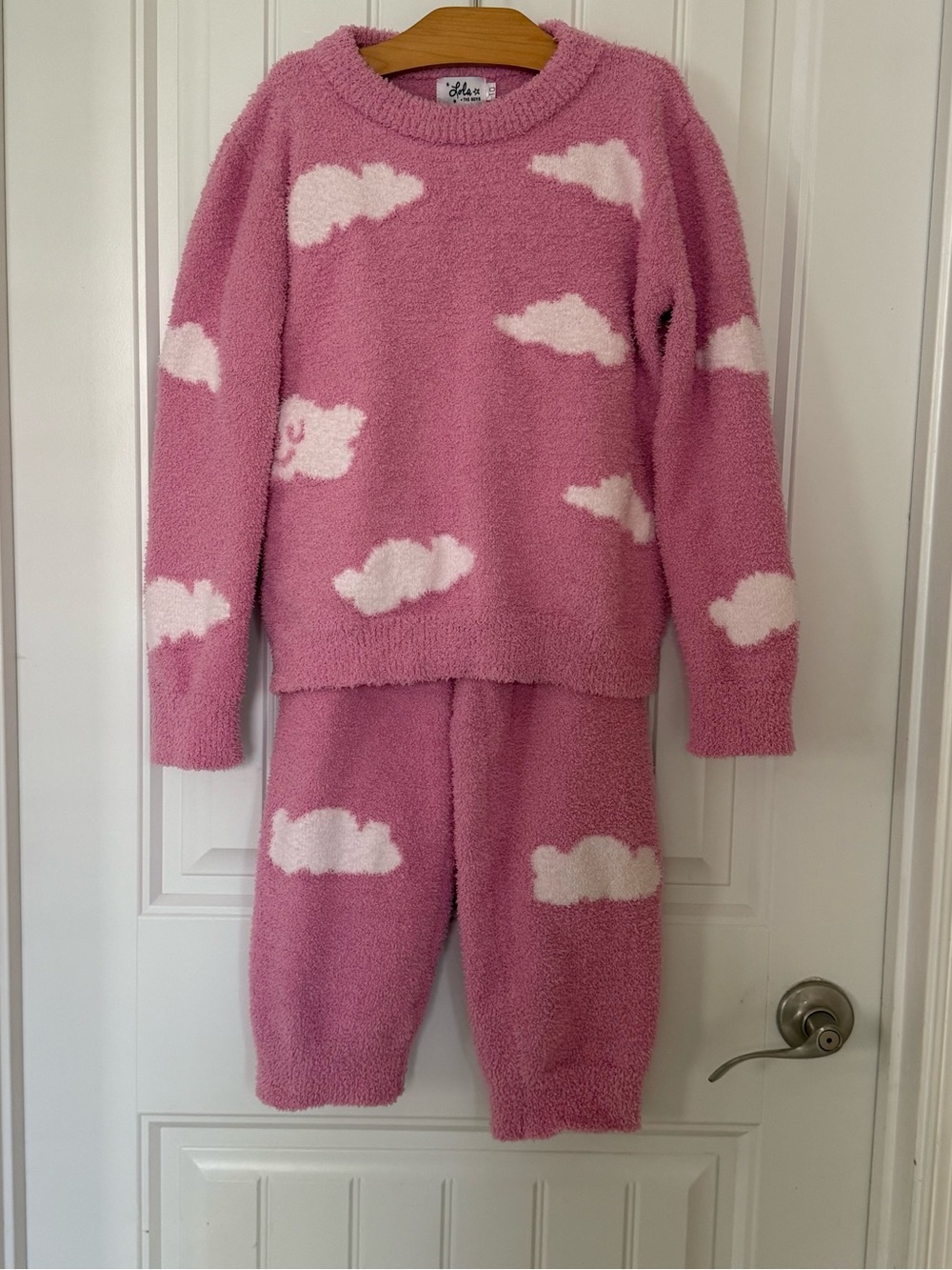 Lola + The Boys Pinkie Sky Fuzzy Set Size 10 Pink Cloud Sweater & Pants